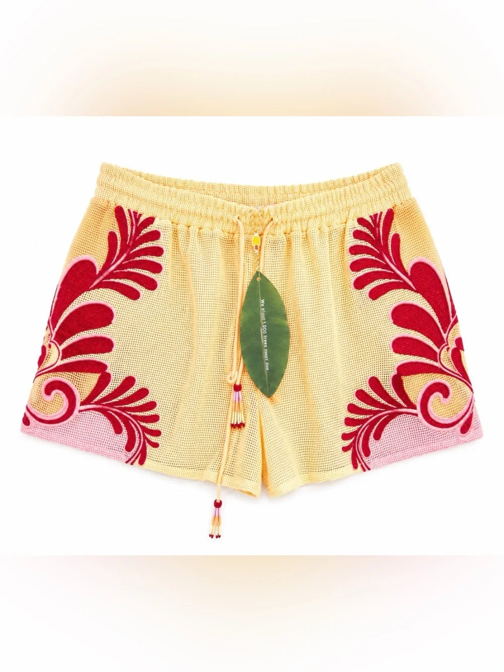 NWT Farm Rio Soft Yellow Arabesc Shorts- size small